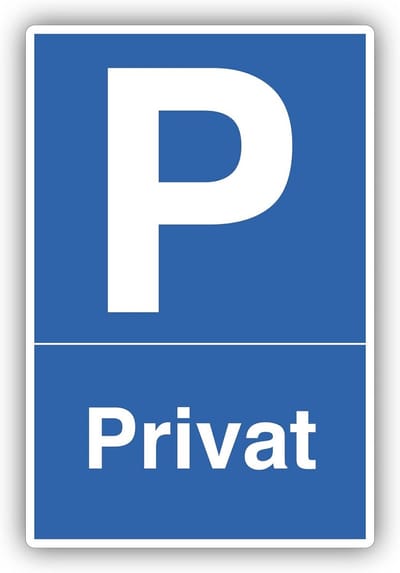 Privé parkeerplaatbord 20 x 30 cm weerbestendig en UV-beschermd