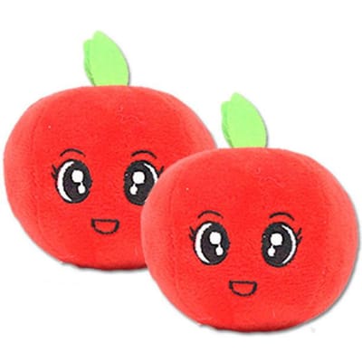 Jouet en peluche couineur pour chien, dessin animé, mignon, dents en peluche, soulage l'ennui, jouet en peluche pomme pour animaux de compagnie red