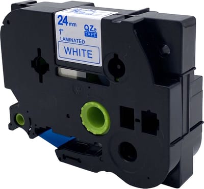 DULA Brother Compatible label tape- Tze-253 - 1 cassette - Brother P-Touch - Blauw op wit - 24mm x 8m