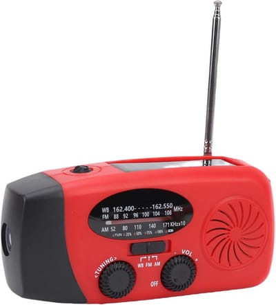 Draagbare Noodradio met Oplaadbare Dynamo en Zonnepaneel voor AM/FM/NOAA Nooduitzendingen