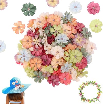 Dailygoods- Kunstbloemen Set van 100 - Kunstmatige Madeliefjes - DIY Ambachten - Bruiloft Decoratie - Huisdecoratie - Kreukvrije Stof - Nep Bloemen