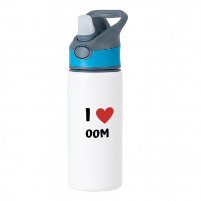 Hacebo® - I love oom waterfles met rietje blauw - Oom - de liefste oom - verjaardag - cadeautje voor oom - oom artikelen - kado - geschenk - water fles - 650ML