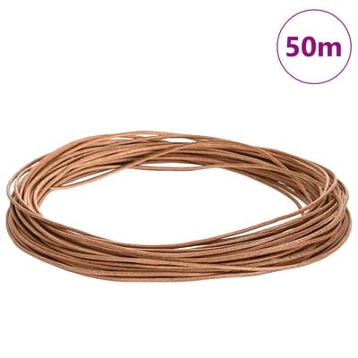 vidaXL - Leren - Koord - 1 - Bruin - Ø1 - mm - x - 50 - m - Leer