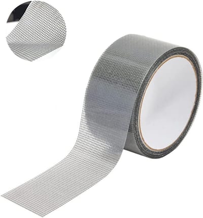 Vliegengordijn - Muggennet reparatietape 5x200cm – Glasvezel, waterbestendig, grijs