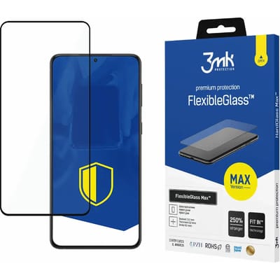 Geschikt voor Samsung Galaxy S22 Plus Flexible 7H Afgeschuind 3mk FlexibleGlass Max Zwart