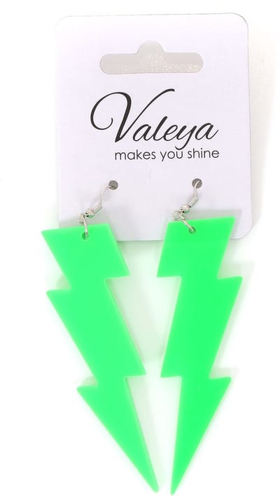 Oorbellen - Flash - Neon Groen - Foute Party - One Size