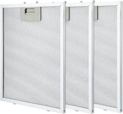3-delige vetfilter voor afzuigkap 320 x 260 mm, aluminium, 5-laags vetfilter, geschikt voor verschillende afzuigkappen en kookplaten