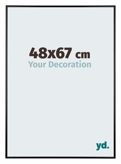 Your Decoration - Fotolijst 48x67 cm - Aluminium - Zwart Hoogglans - Kent