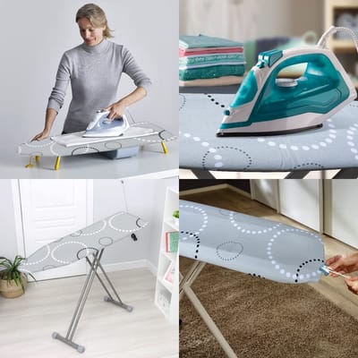 Dailygoods- Strijkplankhoes 148 x 55 cm - Elastisch - Snelle montage - 3 lagen katoen - Geschikt voor strijkplanken 38-45 cm - Goede vulling - Strijkovertrek