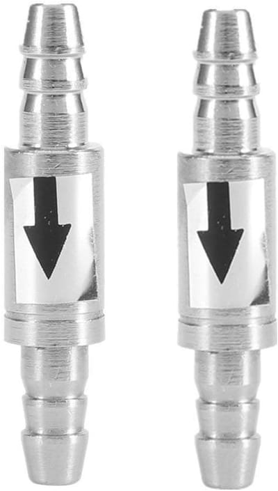 Terugslagklep RVS - CO2 leiding - Aquarium systeem - Eénrichtingsklep - 4/6mm slang - Zilverkleurig