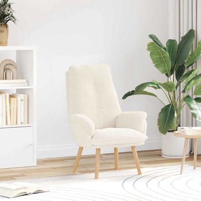 vidaXL - Fauteuil - Crème - 69 - x - 74 - x - 93 - cm - Sherpa - Stof