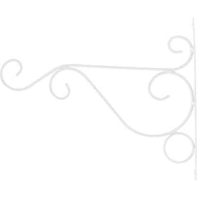 Support mural en fer pour plantes, crochet pour fleurs, décoration de jardin, maison, 30 x 21 cm(blanc) blanc