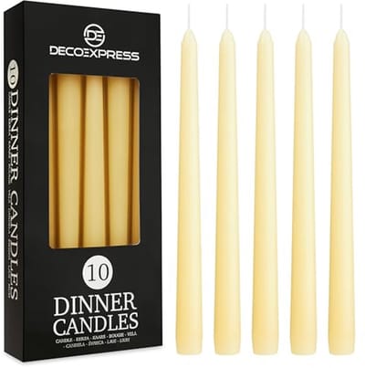 Elegante Dripless Tapered Metallic Dinerkaarsen - 10 Pack - Ongeparfumeerd - 8U Brandtijd - Perfect voor Kerst en Speciale Gelegenheden