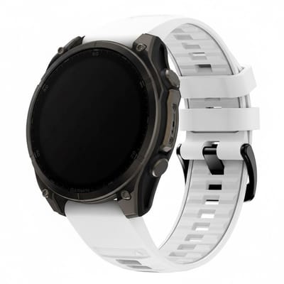 Siliconen bandje - geschikt voor Garmin Fenix 5S (Plus) / 6S / 7S / 8 (43 mm) / Approach S12 / S42 / S70 42 mm / Epix Pro (Gen 2) 42 mm / D2 Delta S / Mk3(i) 42 mm - gesp - wit