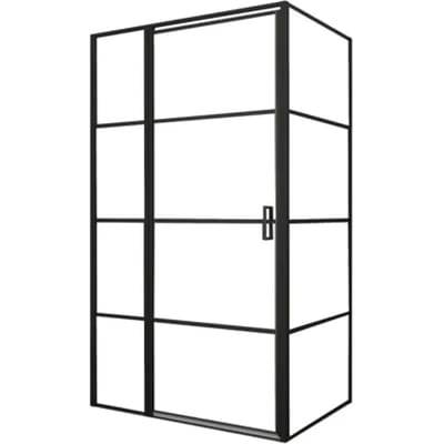 Egua Inloopdouche - Helder Glas 8mm - Zwart - 90x120x200cm
