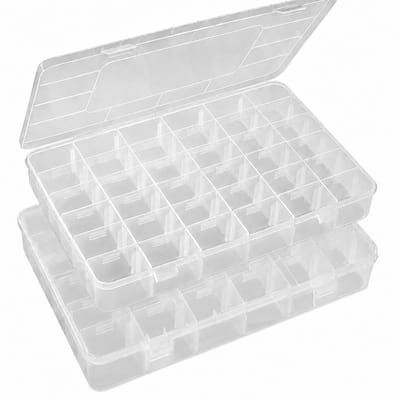 Somstyle Opbergdoos met 36 Vakjes - 2 Stuks - Opbergbox met Deksel - Sorteerdoos - Transparant