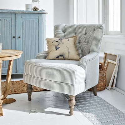 LOBERON Fauteuil Amuran blauw/wit