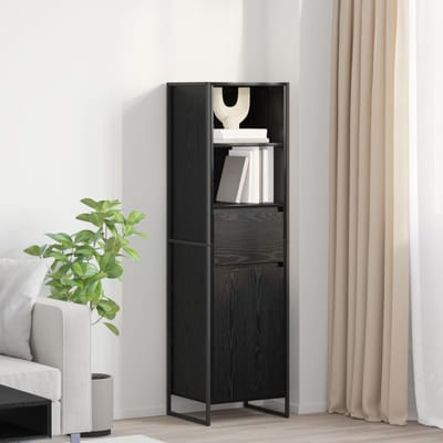 vidaXL - Boekenkast - Zwart - Eiken - 43 - x - 36 - x - 150.5 - cm - Bewerkt - hout