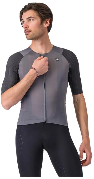 Castelli Aero Race 8s Korte Mouw Wielertrui Grijs M Man