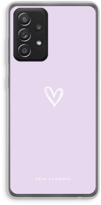 Case Company® - Hoesje geschikt voor Samsung Galaxy A52s 5G hoesje - Klein hartje paars - Soft Cover Telefoonhoesje - Bescherming aan alle Kanten en Schermrand