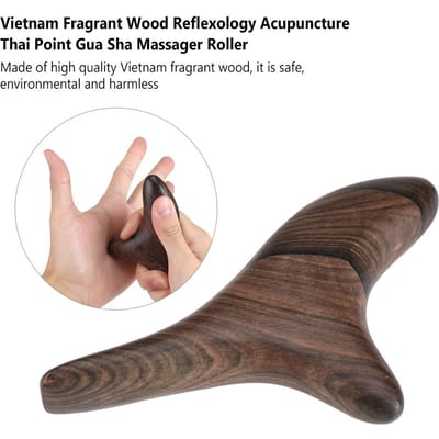 Bois parfumé du Vietnam Réflexologie Acupuncture Thai Point Gua Sha Masseur Rouleau Thérapie beige