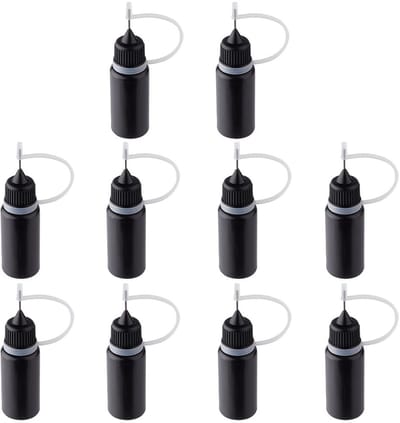 Dailygoody - Precisie Tip Applicator Flessen - DIY Kunst en Craft - Herbruikbaar - Zwart - Vloeibare Acryl Verf - Perfect voor Precisie Applicatie - 1