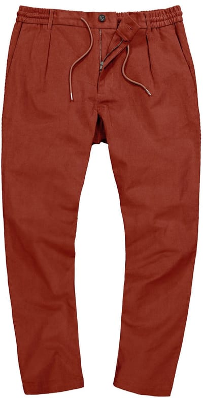 JP 1880 - Heren - Chino instapbroek met tailleband corduroy - Baksteenbruin - Maat 3XL