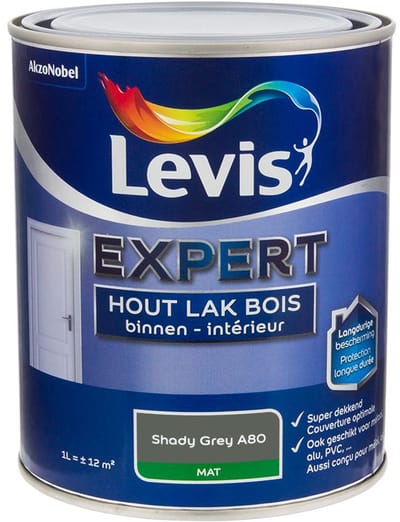 Levis - Expert Hout Lak Binnen Mat Mix - Shady Grey A80 - Mengverf - 1 L