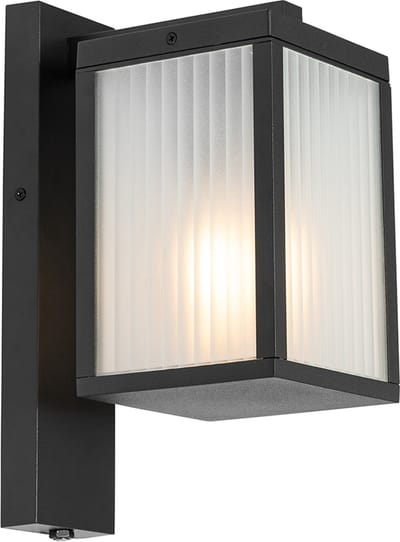 QAZQA charlois - Moderne Wandlamp voor buiten - 1 lichts - D 21.5 cm - Zwart - Buitenverlichting