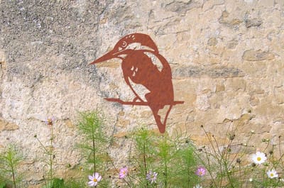 Wanddecoratie IJsvogel/ Kingfisher Roestmetaal, 141605, 51,6x53,1cm