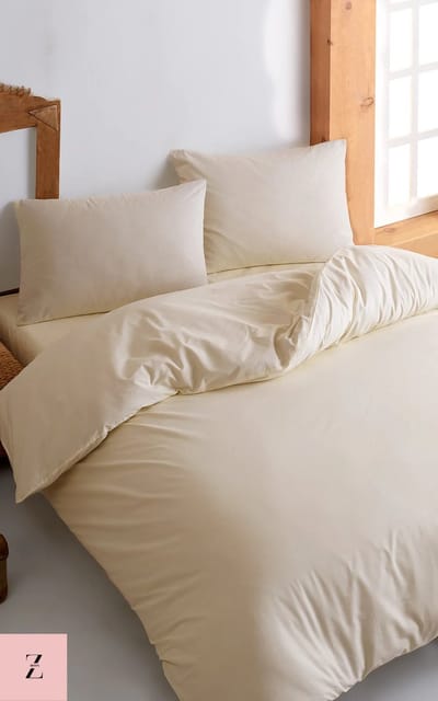 Zeven Cotton-Crème, Katoensatijn Dekbedovertrek 240*220 – Hoogwaardige Kwaliteit