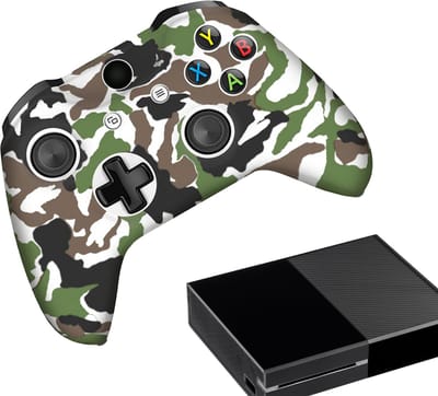 Gadgetpoint - Hoesjes & Skins voor Xbox One - Performance Gaming Case - Soft Grip Covers - Anti-Slip Controller Accessoires - Camo - Groen/Wit