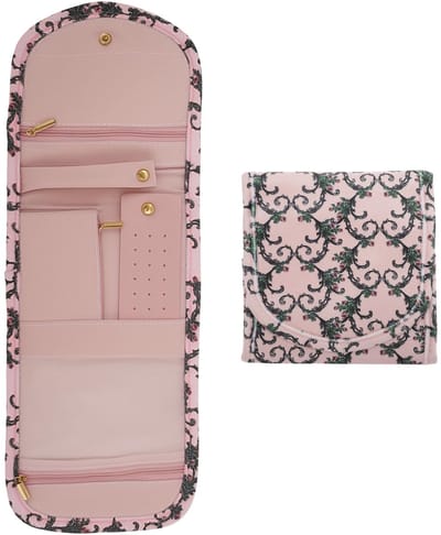 Dailygoods- Sieradenorganizer met fluwelen afwerking - Sieraden etui - Reisaccessoires - Ringhouder - Oorbelleninzetstuk - Waterdicht ontwerp - Afmetingen 14 x 14,5 cm - Sieradenetui