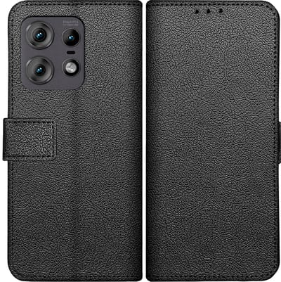 Just in Case hoesje geschikt voor Motorola Edge 50 Pro Hoesje met Pasjeshouder - Bookcase Classic - Zwart