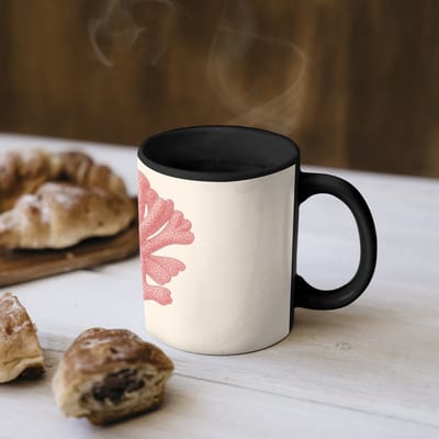 Magische Mok - Foto op Warmte Mokken - Koffiemok - Koraal - Stipjes - Roze - Magic Mok - Beker - 350 ML - Theemok