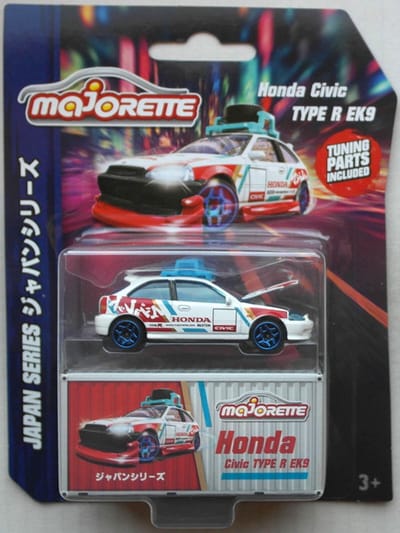 MAJORETTE HONDA CIVIC TYPE R EK9 JAPAN SERIES BLUE/WHITE 1:64 VINTAGE
