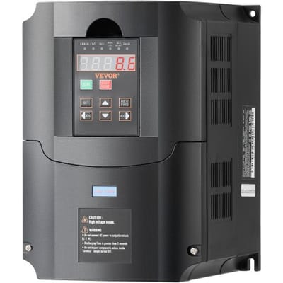 VEVOR frequentieregelaar VFD 10 pk 7,5 kW 35 A 1 of 3 fase 220 V ingang naar 3 fase 220 V uitgang, 40-60 Hz ingang, 0-400 Hz uitgang, VFD voor spindelmotor CNC snelheidsregeling
