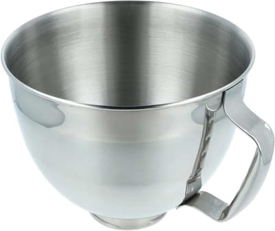 Mixkom Keukenmachine - Beslagkom Roestvrijstaal - Deeg en Beslag Maken - Met Ergonomisch Handvat - 5 Liter Inhoud - Zilverkleurig