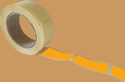 Blanco etiketten op rol - 40 x 20 mm rechthoek - oranje radiant
