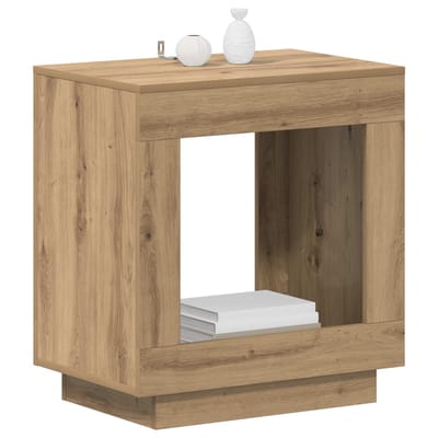 vidaXL - Bijzettafel - Artisanaal - eiken - 60 - x - 40 - x - 65 - cm - Bewerkt - hout
