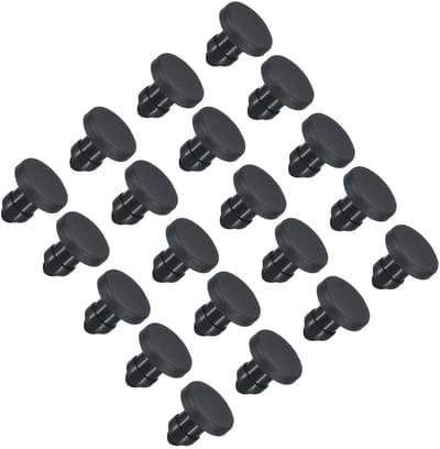 20x Siliconen Gatdoppen Zwart 3,5mm Rond Rubber Afdichtingspluggen Waterdicht