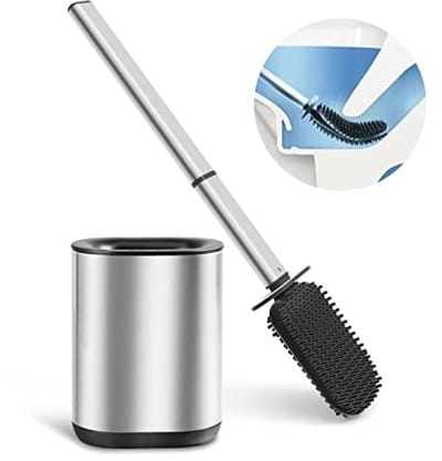Toiletborstel set met metalen houder - Snel drogende borstel, eenvoudige montage