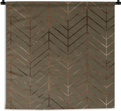 Wandkleed - Wanddoek - Patronen - Brons - Luxe - Groen - 180x180 cm - Wandtapijt