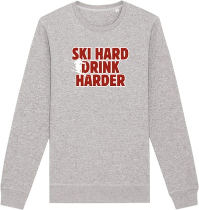Ski hard drink harder wintersport sweater grijs S - soBAD. | Foute apres ski outfit | kleding | verkleedkleren | wintersporttruien | wintersport dames en heren