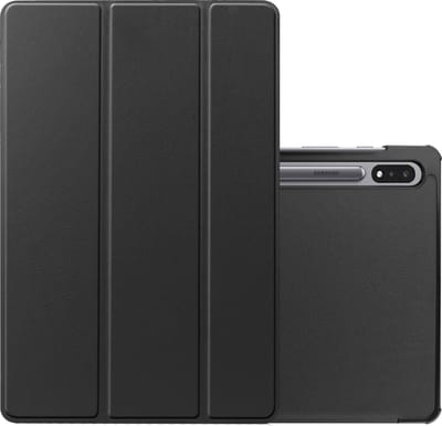 Hoes - Geschikt voor Samsung Galaxy Tab S8 - Dun & Stevig - Trifold Bookcase - Hard Cover - Hardcover Book Case - Tablet Hoesje - Zwart