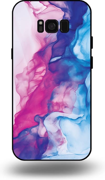 Smartphonica Telefoonhoesje Geschikt voor Samsung Galaxy S8 met Roze Blauw Marmer Opdruk - TPU Backcover Case Rose Blue Marble Design geschikt voor Samsung Galaxy S8