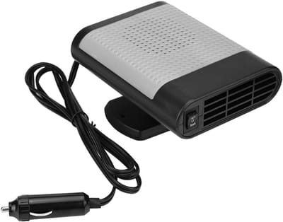 Auto Verwarming Ventilator - Ontdooier Demister - Voorruit Ontdooien - 360 Graden Roterend - 12V DC - Zwart Grijs