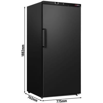 GGM Gastro Lagerkühlschrank ECO - 600 Liter - mit 1 Tür - Innenseite der Tür aus Kunststoff - Schwarz