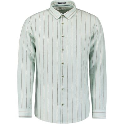 No Excess Shirt Vertical Stripes With Linen Ice Size: S | Casual Shirts Outlet | Heren | Wit