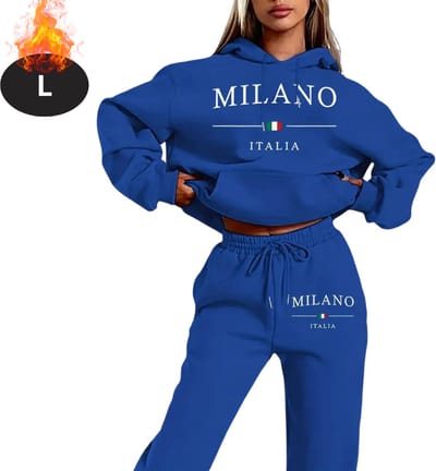 Nivard Joggingpak - Huispak - Volwassenen - Trainingspak - Comfortabel - Joggingsbroek - Tracksuit - Dames - Winter - Blauw - L